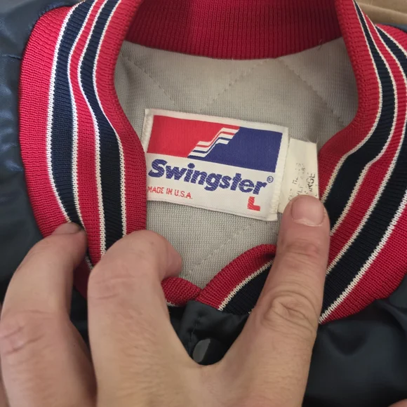 Swingster Vintage Boston Red Sox Satin Jacket Excellent Made in USA Large 1980s - Picture 4 of 10